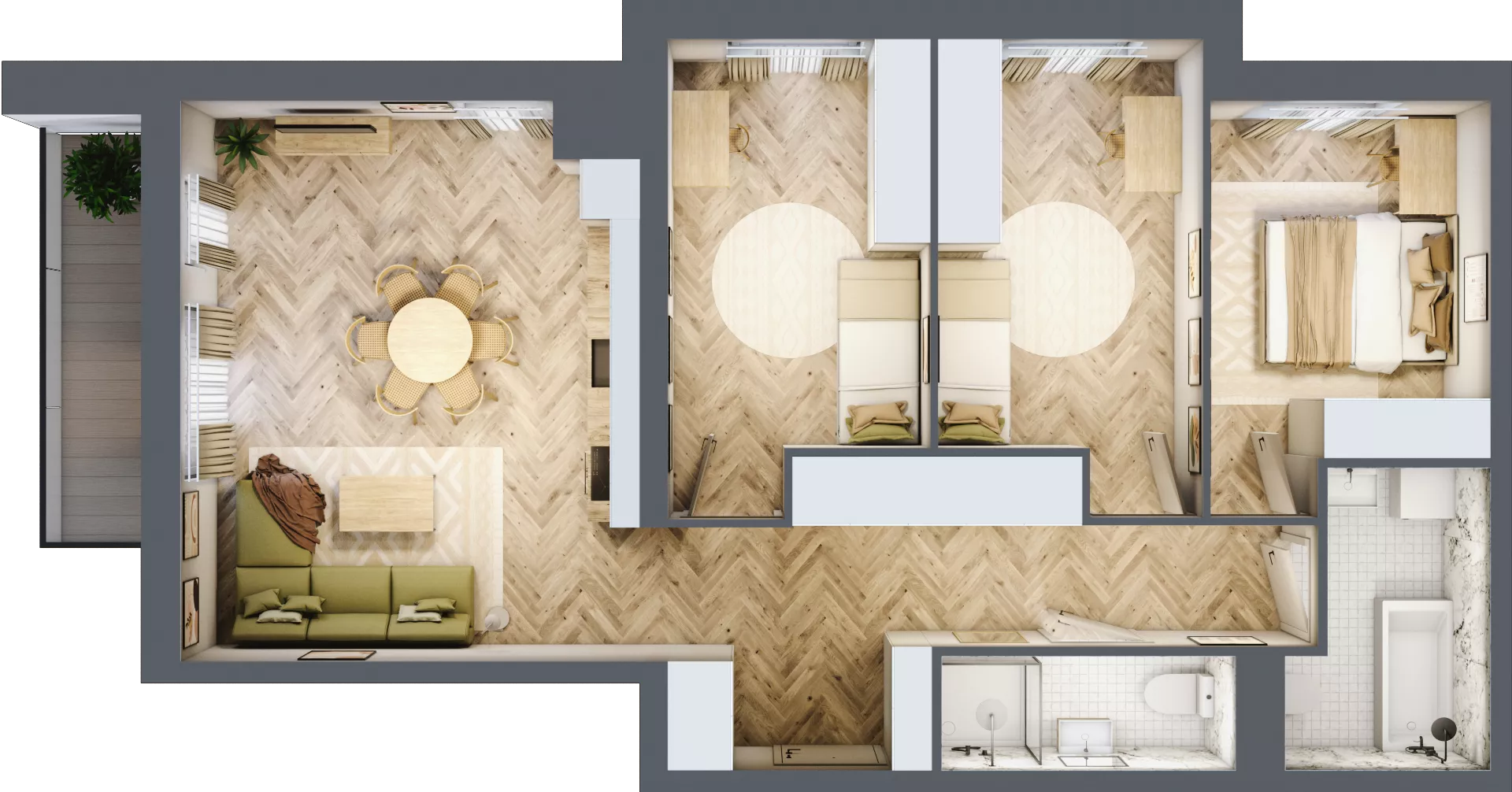 4 pokoje, mieszkanie 82,69 m², piętro 7, oferta nr A7.5, Piekarska Park, Łódź, Bałuty, ul. Piekarska 27/29