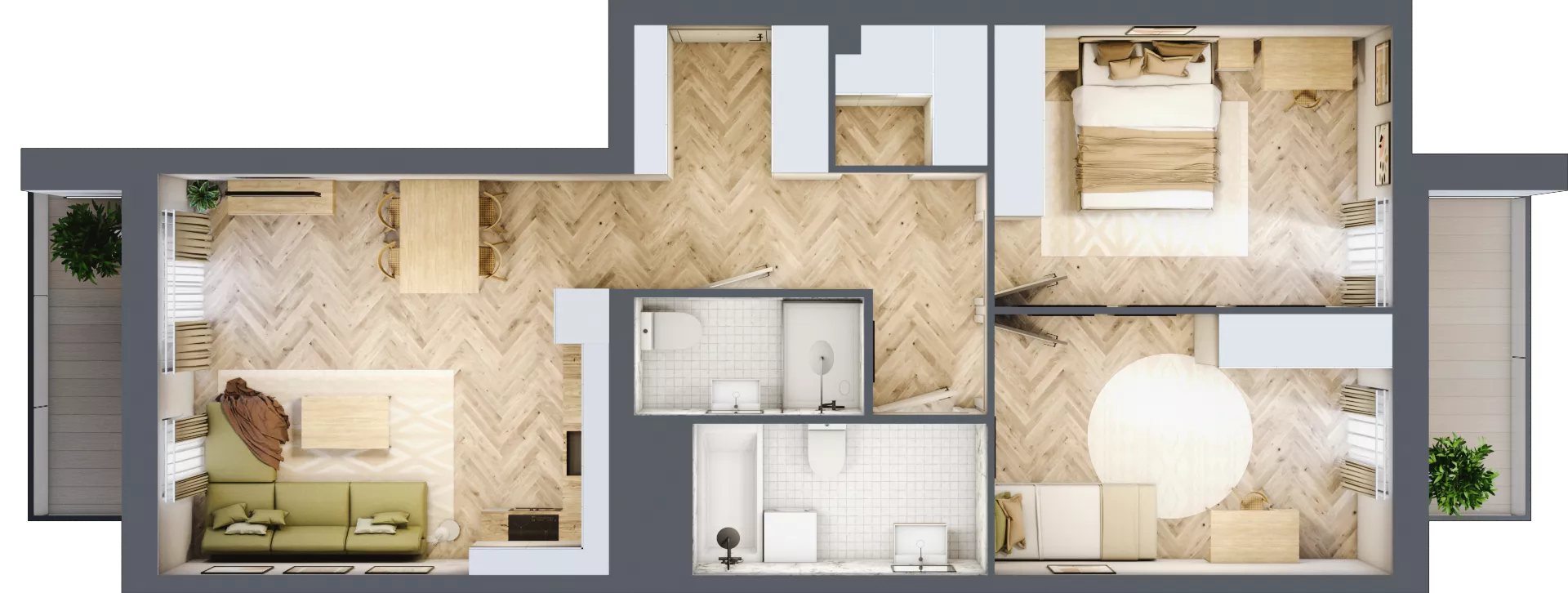 3 pokoje, mieszkanie 68,82 m², piętro 3, oferta nr A3.7, Piekarska Park, Łódź, Bałuty, ul. Piekarska 27/29