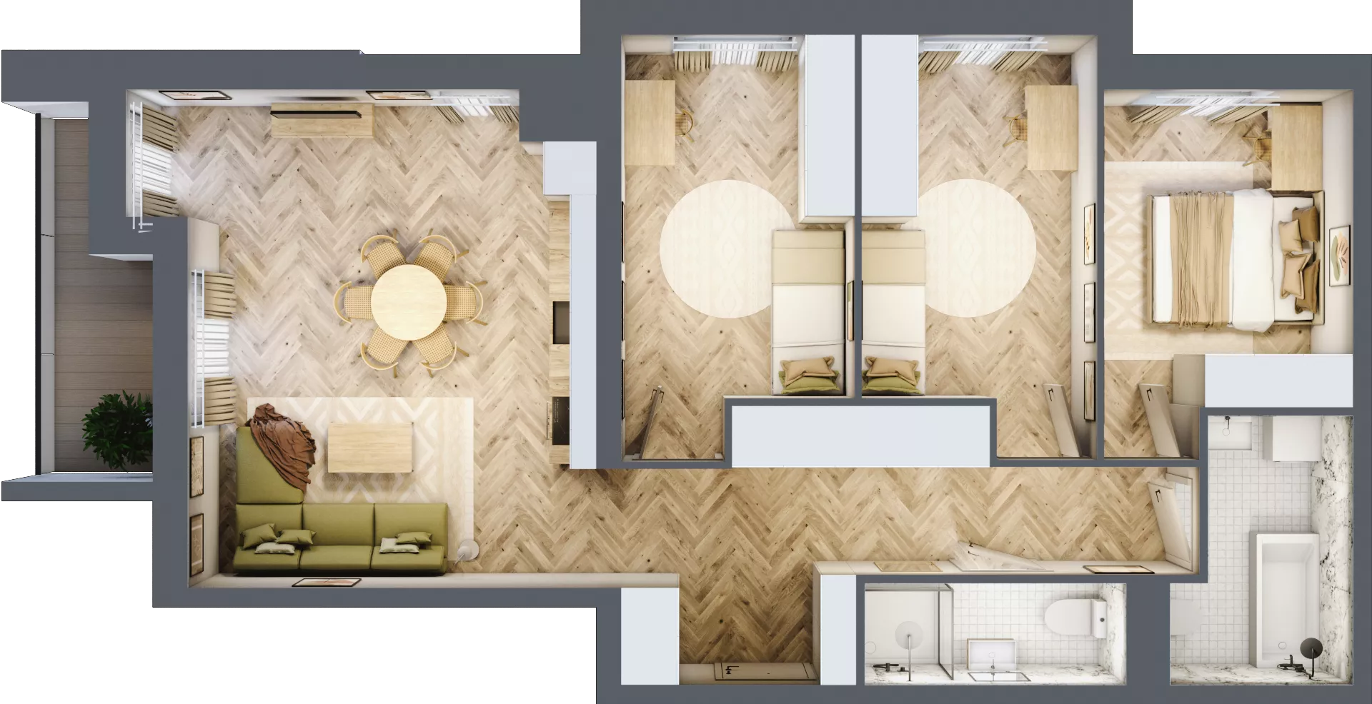 4 pokoje, mieszkanie 83,70 m², piętro 10, oferta nr A10.5, Piekarska Park, Łódź, Bałuty, ul. Piekarska 27/29
