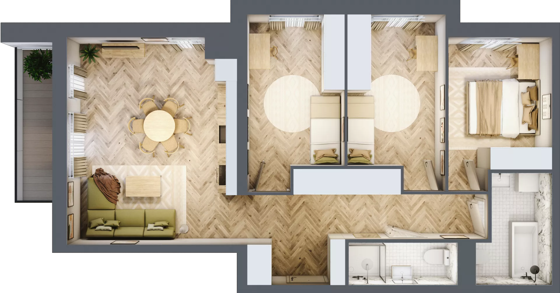 4 pokoje, mieszkanie 82,69 m², piętro 5, oferta nr A5.5, Piekarska Park, Łódź, Bałuty, ul. Piekarska 27/29
