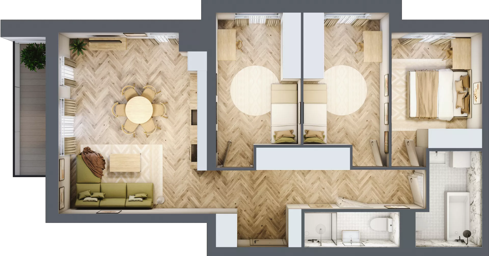 4 pokoje, mieszkanie 82,23 m², piętro 4, oferta nr A4.5, Piekarska Park, Łódź, Bałuty, ul. Piekarska 27/29