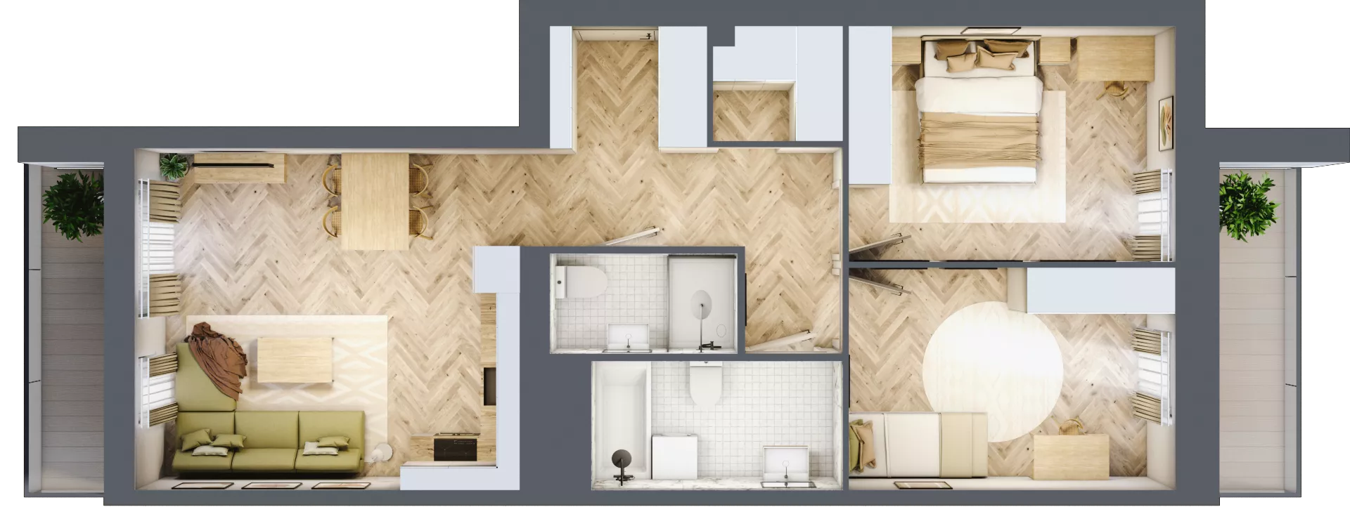 3 pokoje, mieszkanie 67,05 m², piętro 1, oferta nr A1.7, Piekarska Park, Łódź, Bałuty, ul. Piekarska 27/29