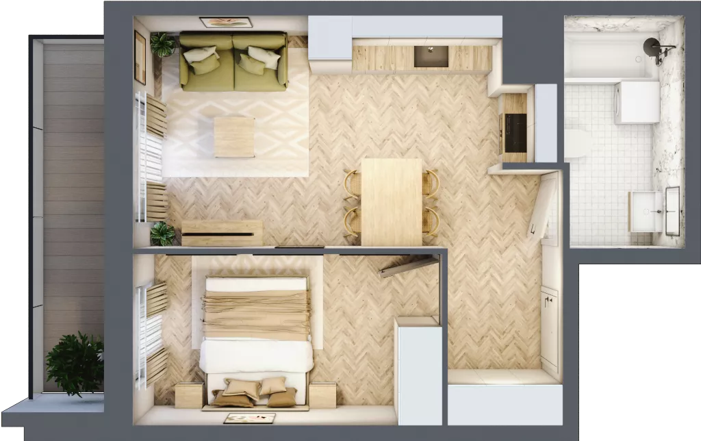 2 pokoje, mieszkanie 37,07 m², piętro 9, oferta nr B9.6, Piekarska Park, Łódź, Bałuty, ul. Piekarska 27/29