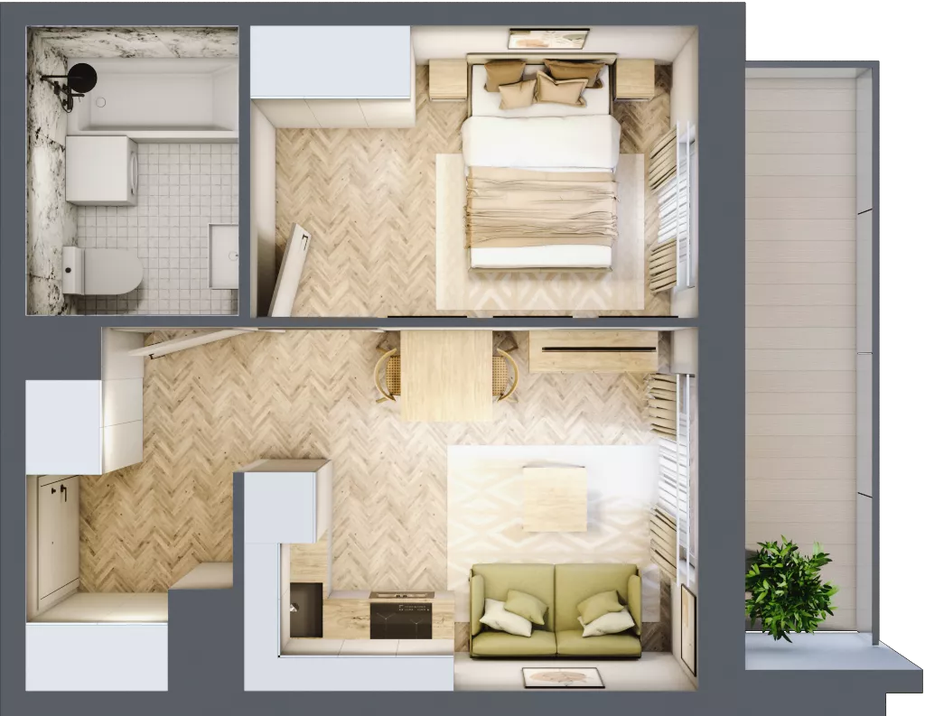 2 pokoje, mieszkanie 30,42 m², piętro 9, oferta nr B9.7, Piekarska Park, Łódź, Bałuty, ul. Piekarska 27/29