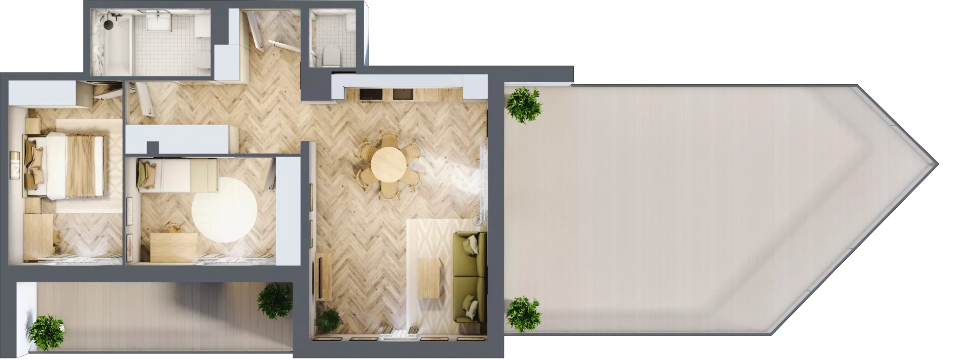 3 pokoje, mieszkanie 69,44 m², piętro 2, oferta nr A1.2.2, Apartamenty Nowe Miasto, Zgierz, ul. Orla 12