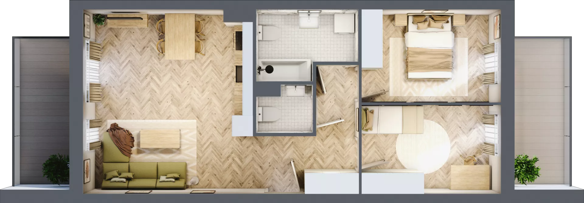 3 pokoje, mieszkanie 62,38 m², piętro 3, oferta nr B1.3.9, Apartamenty Nowe Miasto, Zgierz, ul. Orla 12