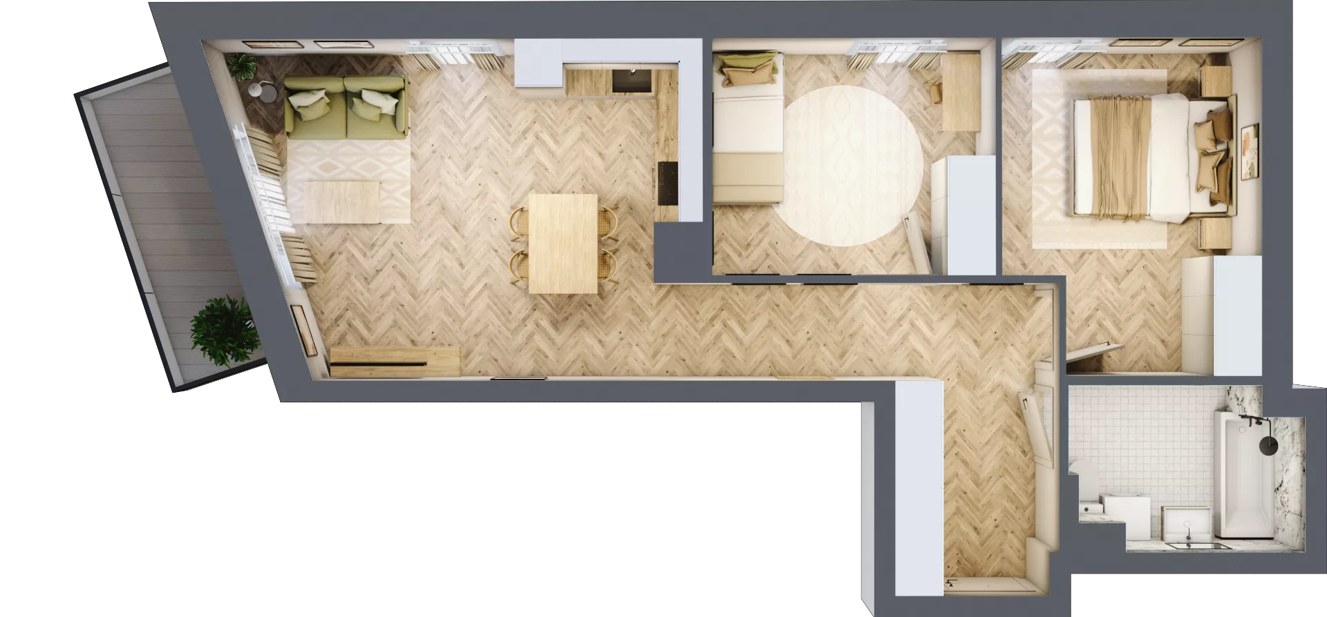 3 pokoje, mieszkanie 63,64 m², piętro 7, oferta nr 36, Nowy Czechów, Lublin, Czechów Południowy, ul. Kameralna 3