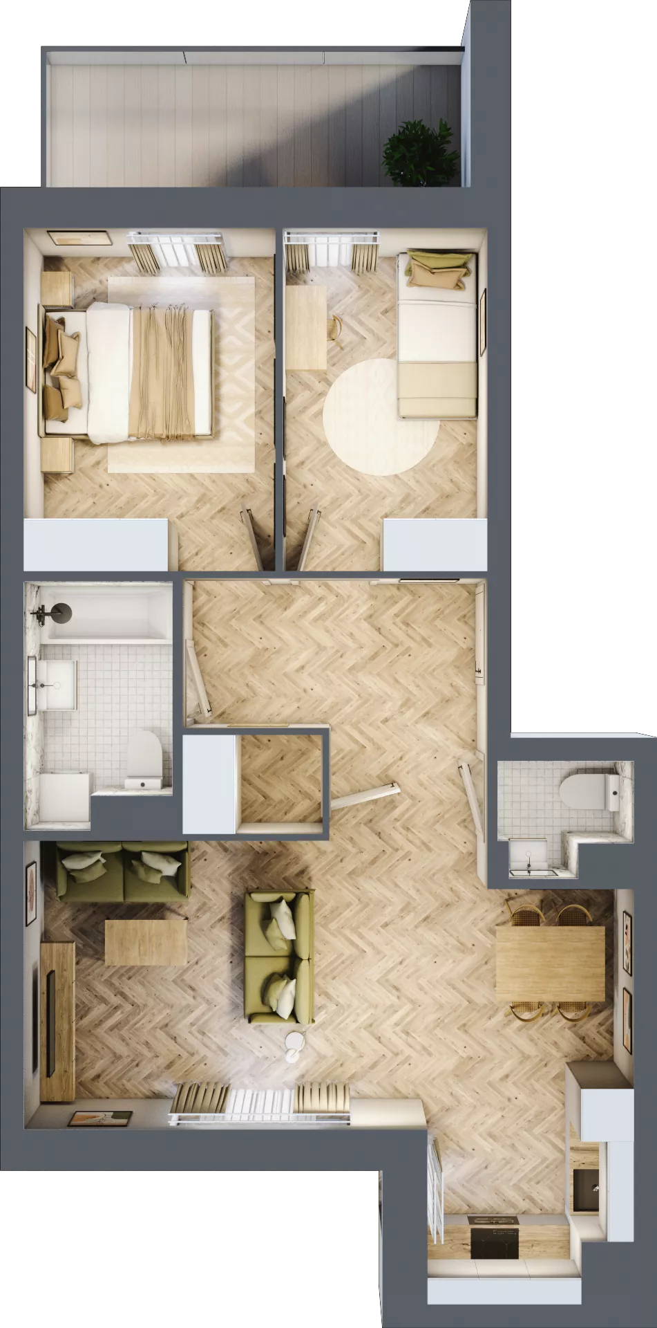 3 pokoje, mieszkanie 62,32 m², piętro 8, oferta nr 186, Nowy Czechów, Lublin, Czechów Południowy, ul. Kameralna 3