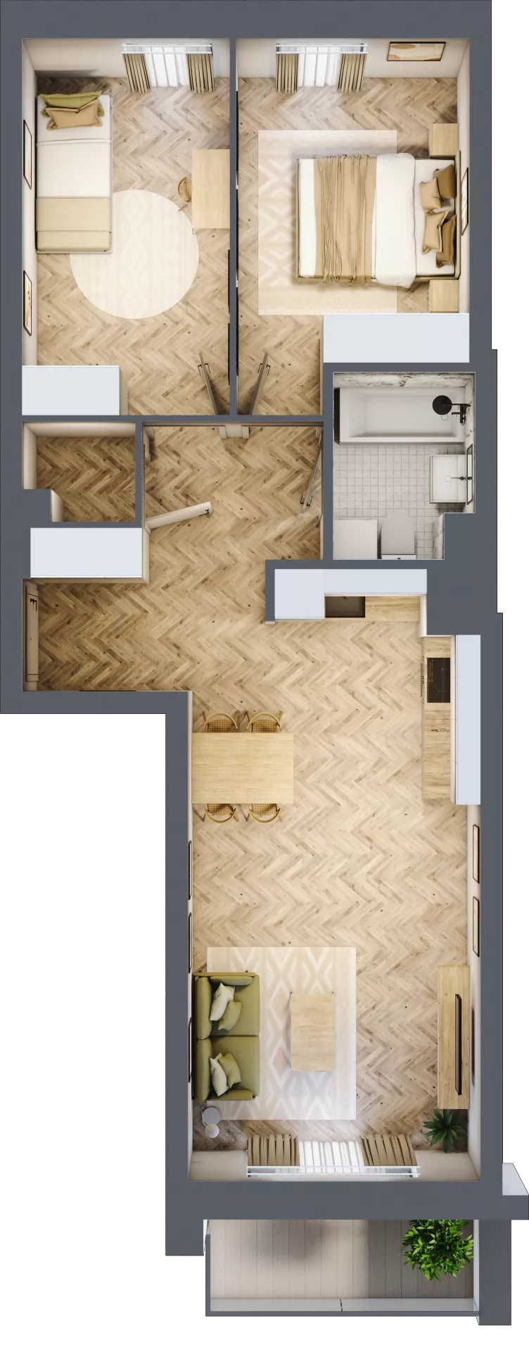 3 pokoje, mieszkanie 61,94 m², piętro 6, oferta nr 28, Nowy Czechów, Lublin, Czechów Południowy, ul. Kameralna 3
