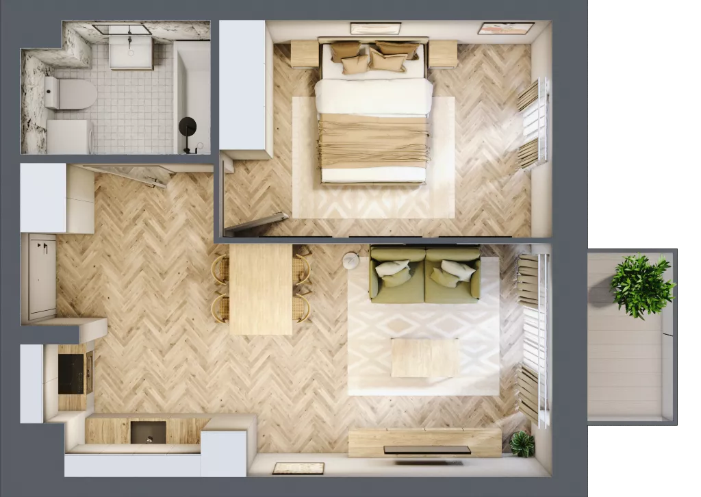 2 pokoje, mieszkanie 40,47 m², piętro 6, oferta nr 169, Nowy Czechów, Lublin, Czechów Południowy, ul. Kameralna 3
