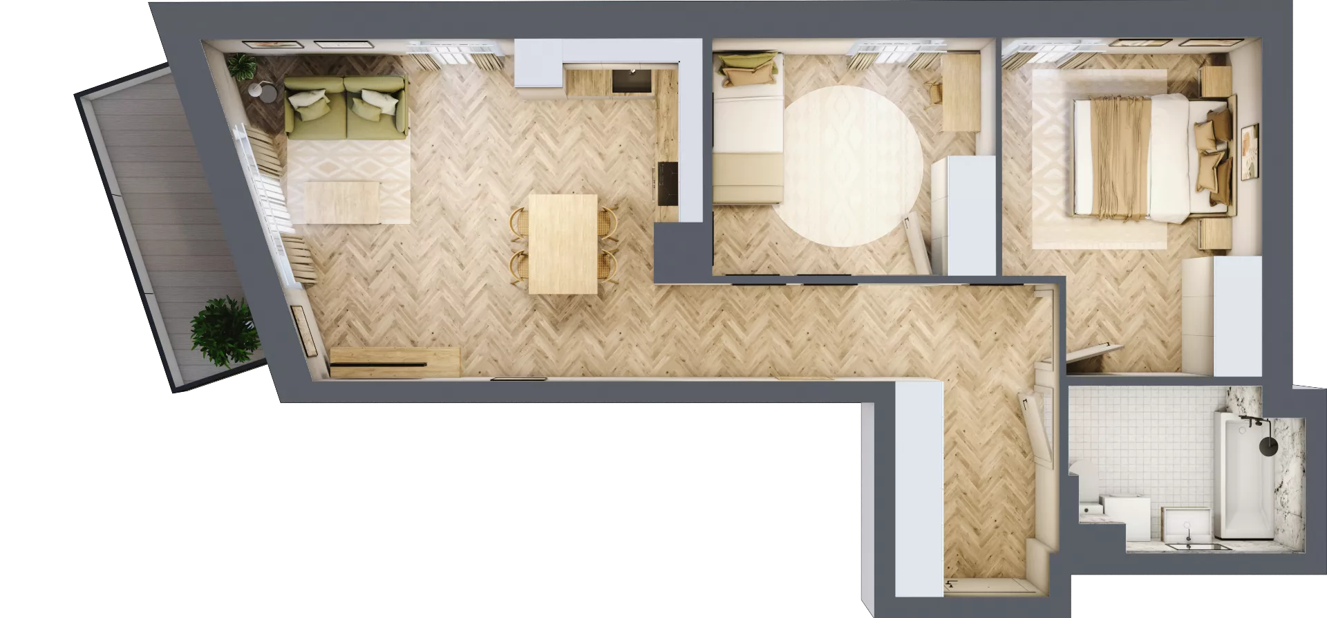 3 pokoje, mieszkanie 63,64 m², piętro 6, oferta nr 32, Nowy Czechów, Lublin, Czechów Południowy, ul. Kameralna 3