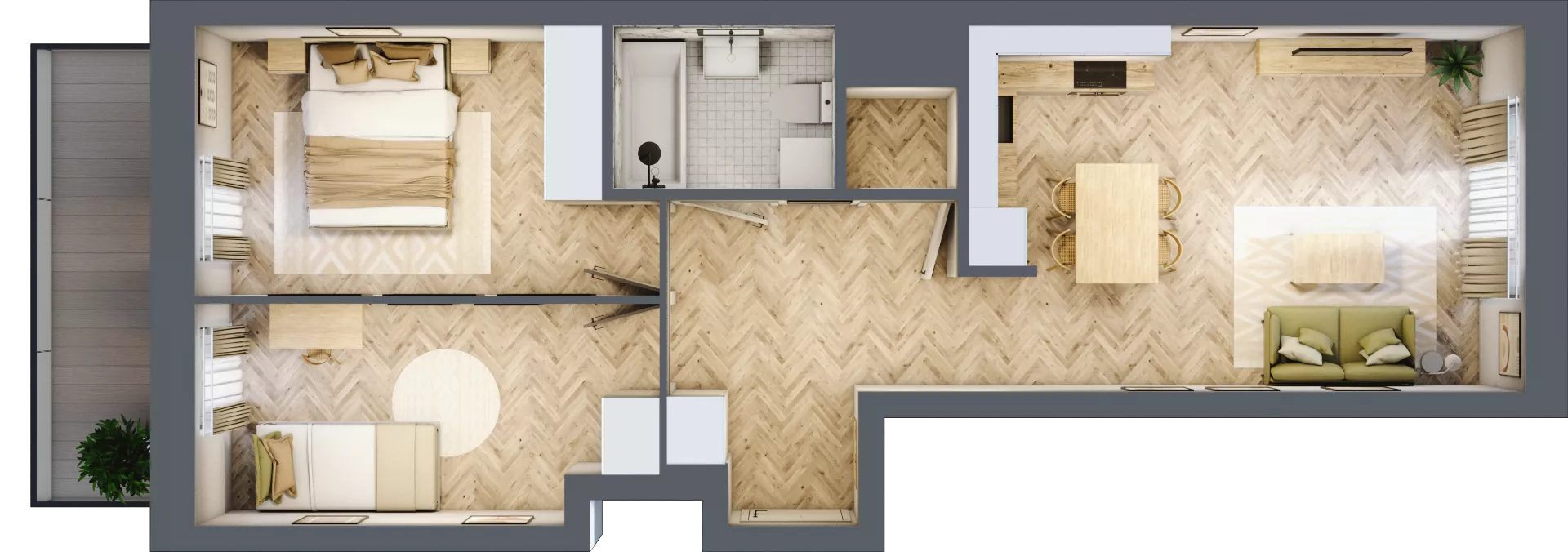 3 pokoje, mieszkanie 57,97 m², piętro 6, oferta nr 99, Nowy Czechów, Lublin, Czechów Południowy, ul. Kameralna 3