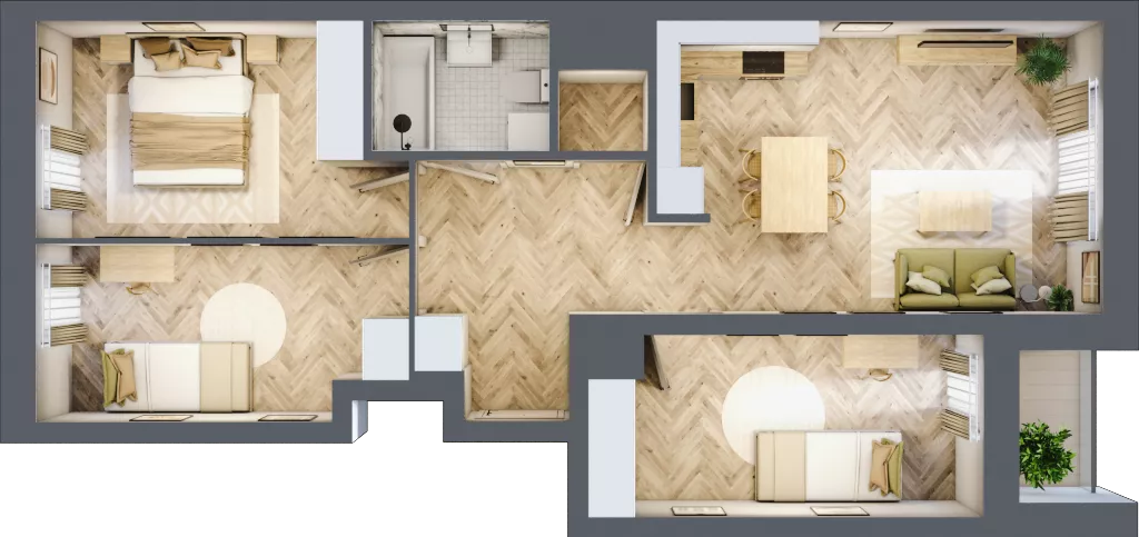 4 pokoje, mieszkanie 69,65 m², piętro 8, oferta nr 104, Nowy Czechów, Lublin, Czechów Południowy, ul. Kameralna 3