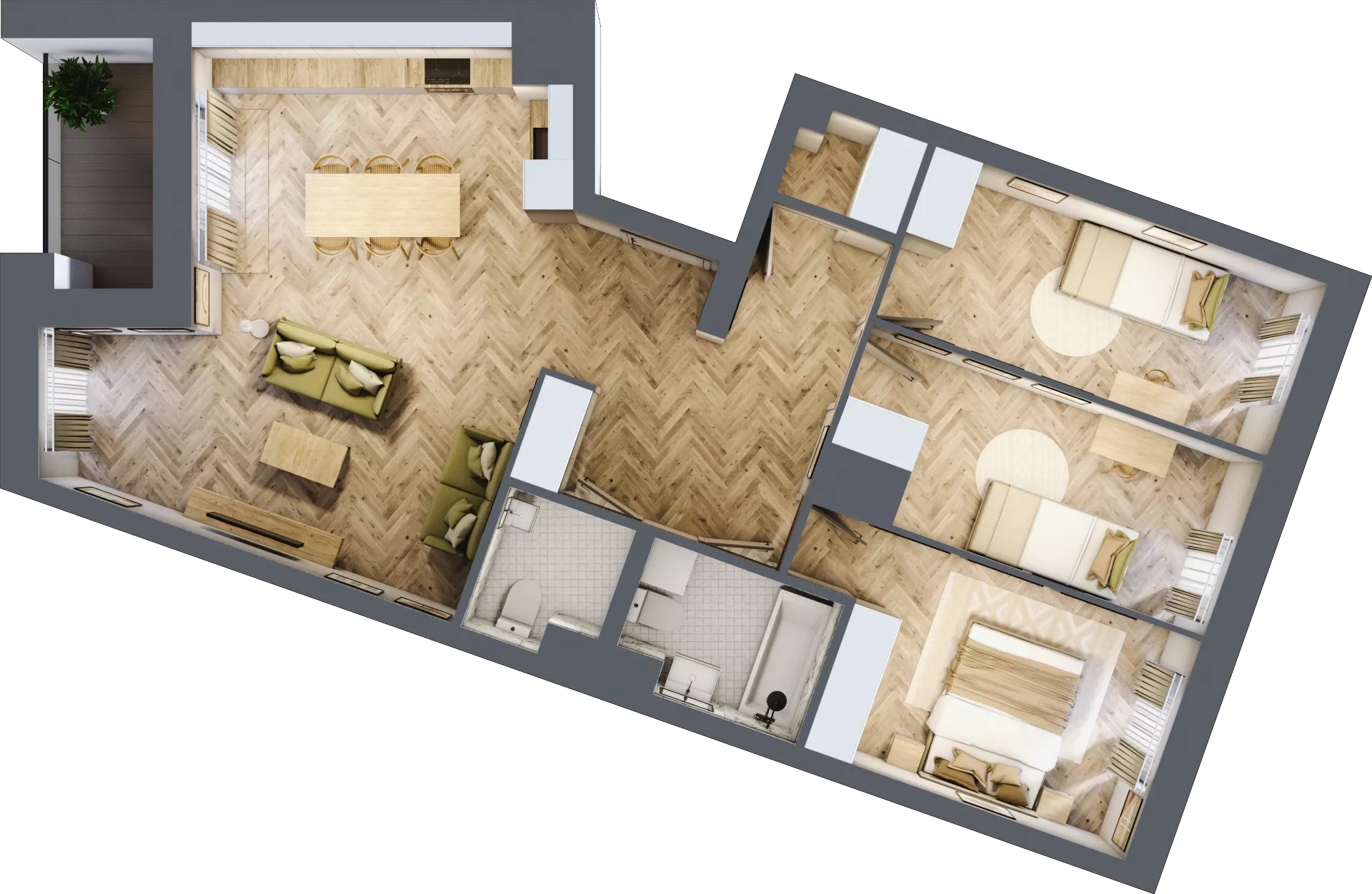 4 pokoje, mieszkanie 85,64 m², piętro 8, oferta nr 190, Nowy Czechów, Lublin, Czechów Południowy, ul. Kameralna 3