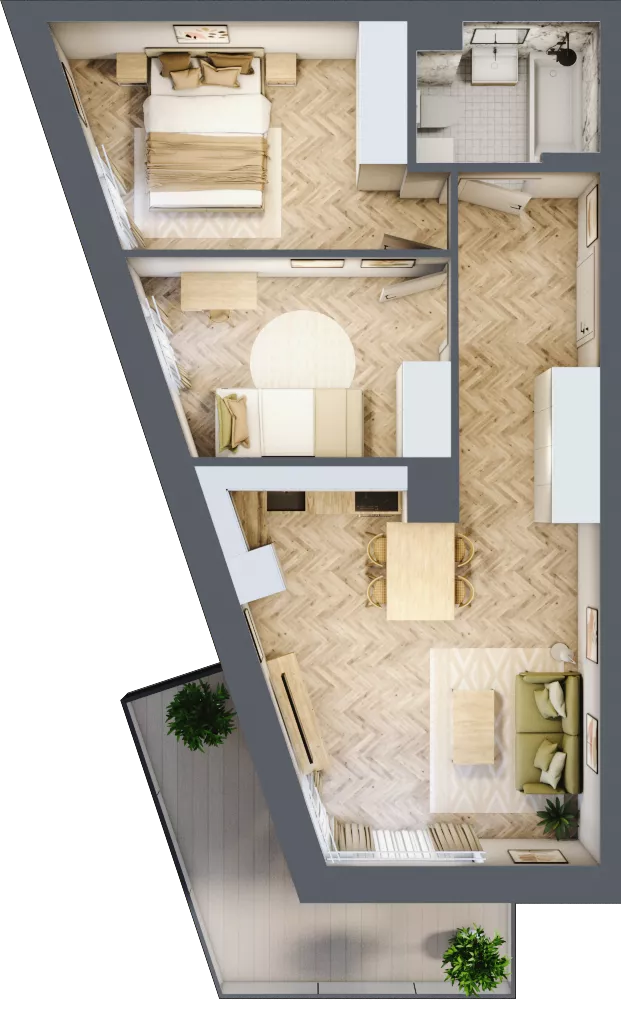 3 pokoje, mieszkanie 52,37 m², piętro 5, oferta nr 26, Nowy Czechów, Lublin, Czechów Południowy, ul. Kameralna 3