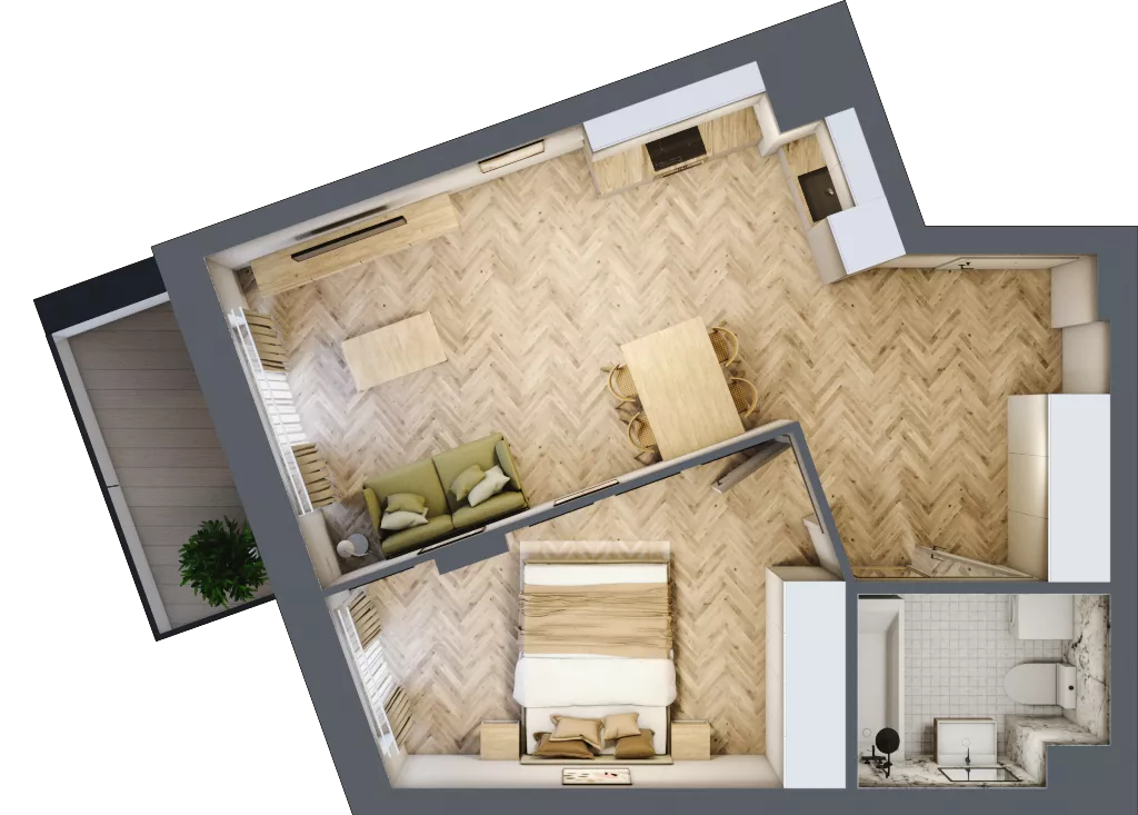 2 pokoje, mieszkanie 45,83 m², piętro 6, oferta nr 173, Nowy Czechów, Lublin, Czechów Południowy, ul. Kameralna 3