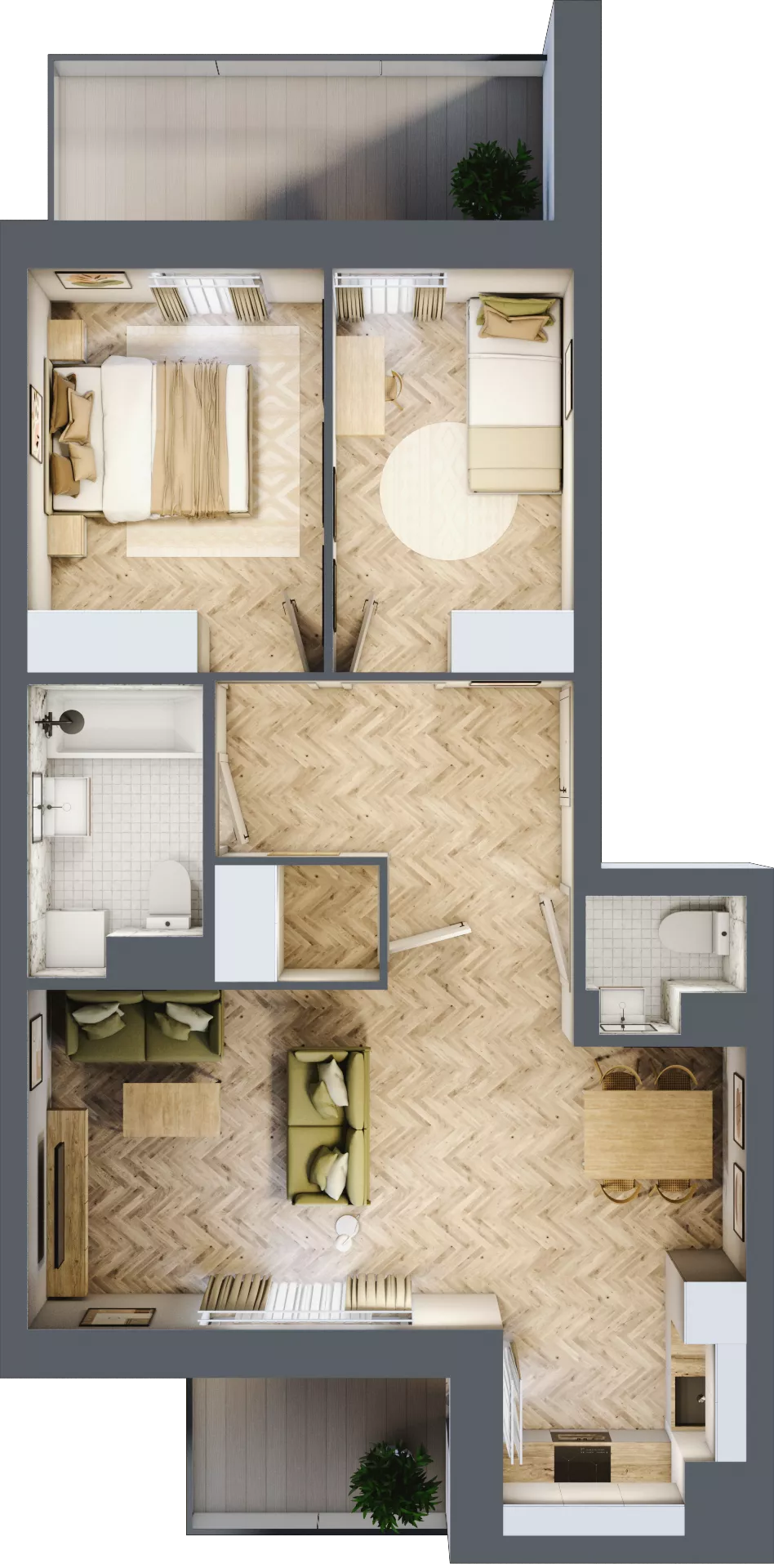 3 pokoje, mieszkanie 62,32 m², piętro 5, oferta nr 156, Nowy Czechów, Lublin, Czechów Południowy, ul. Kameralna 3