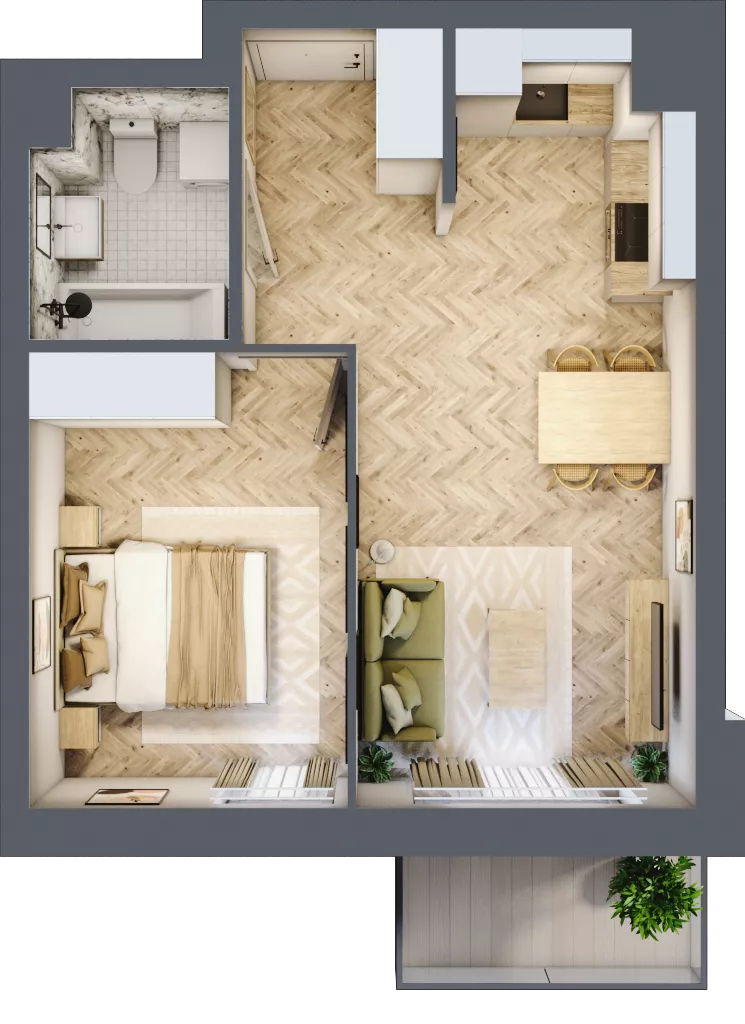 2 pokoje, mieszkanie 39,58 m², piętro 6, oferta nr 231, Nowy Czechów, Lublin, Czechów Południowy, ul. Kameralna 3