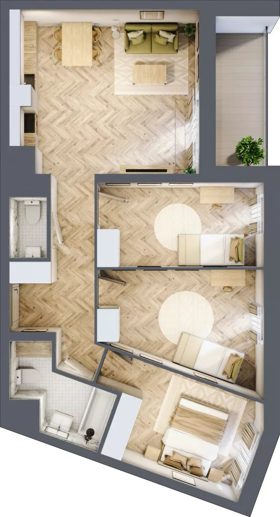 4 pokoje, mieszkanie 76,74 m², piętro 8, oferta nr 189, Nowy Czechów, Lublin, Czechów Południowy, ul. Kameralna 3