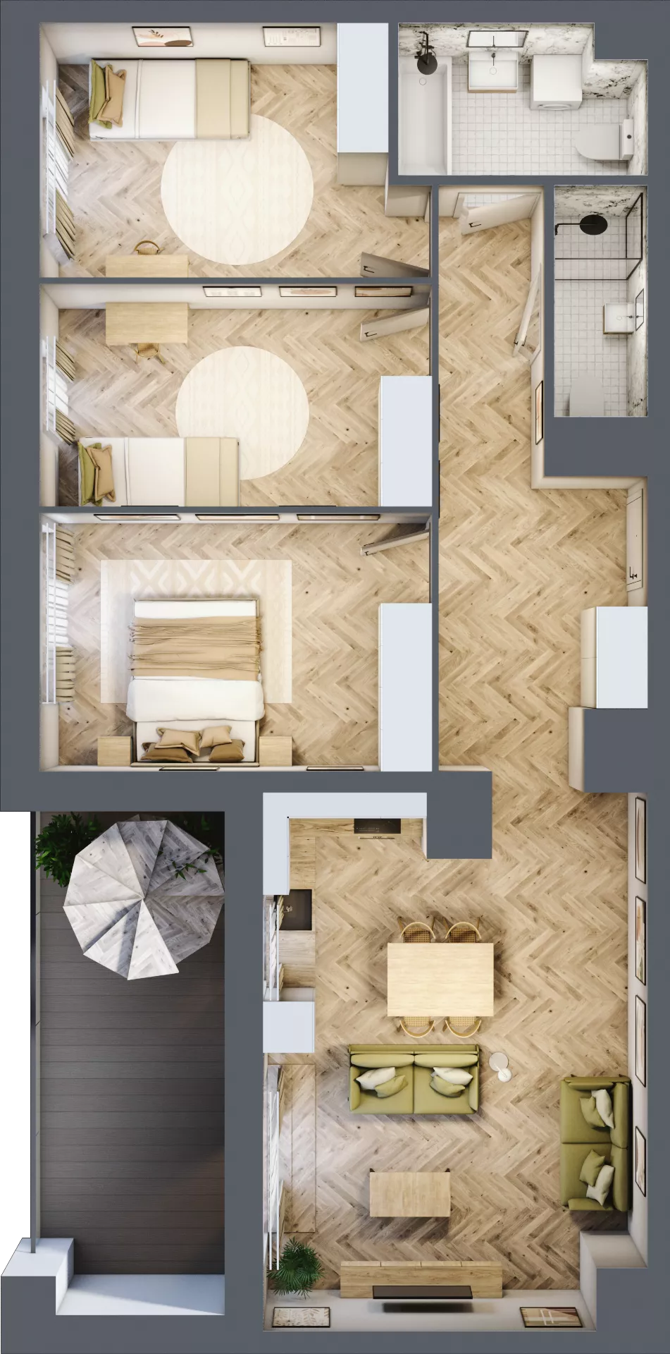 4 pokoje, mieszkanie 85,56 m², piętro 10, oferta nr 203, Nowy Czechów, Lublin, Czechów Południowy, ul. Kameralna 3