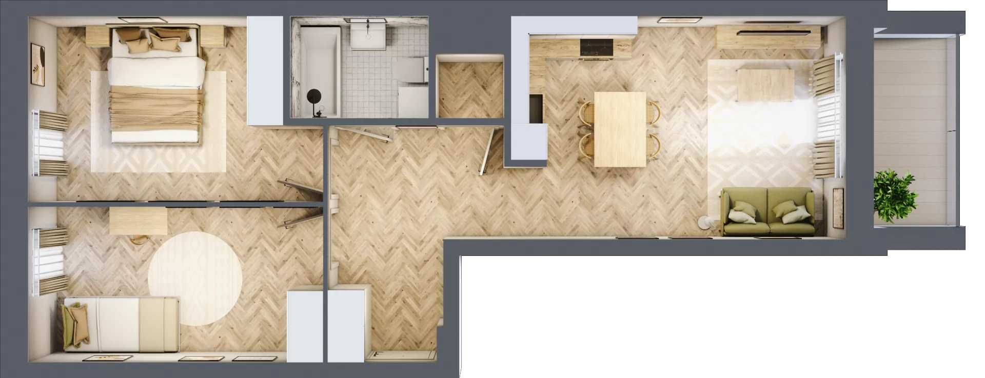 3 pokoje, mieszkanie 61,10 m², piętro 6, oferta nr 73, Nowy Czechów, Lublin, Czechów Południowy, ul. Kameralna 3
