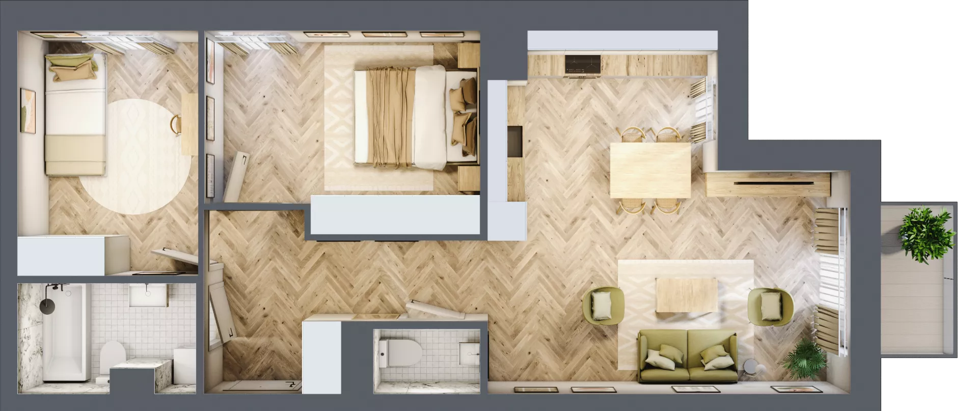 3 pokoje, mieszkanie 63,36 m², piętro 7, oferta nr 177, Nowy Czechów, Lublin, Czechów Południowy, ul. Kameralna 3