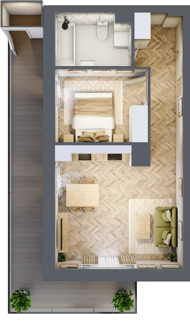 2 pokoje, mieszkanie 43,73 m², piętro 6, oferta nr 232, Nowy Czechów, Lublin, Czechów Południowy, ul. Kameralna 3