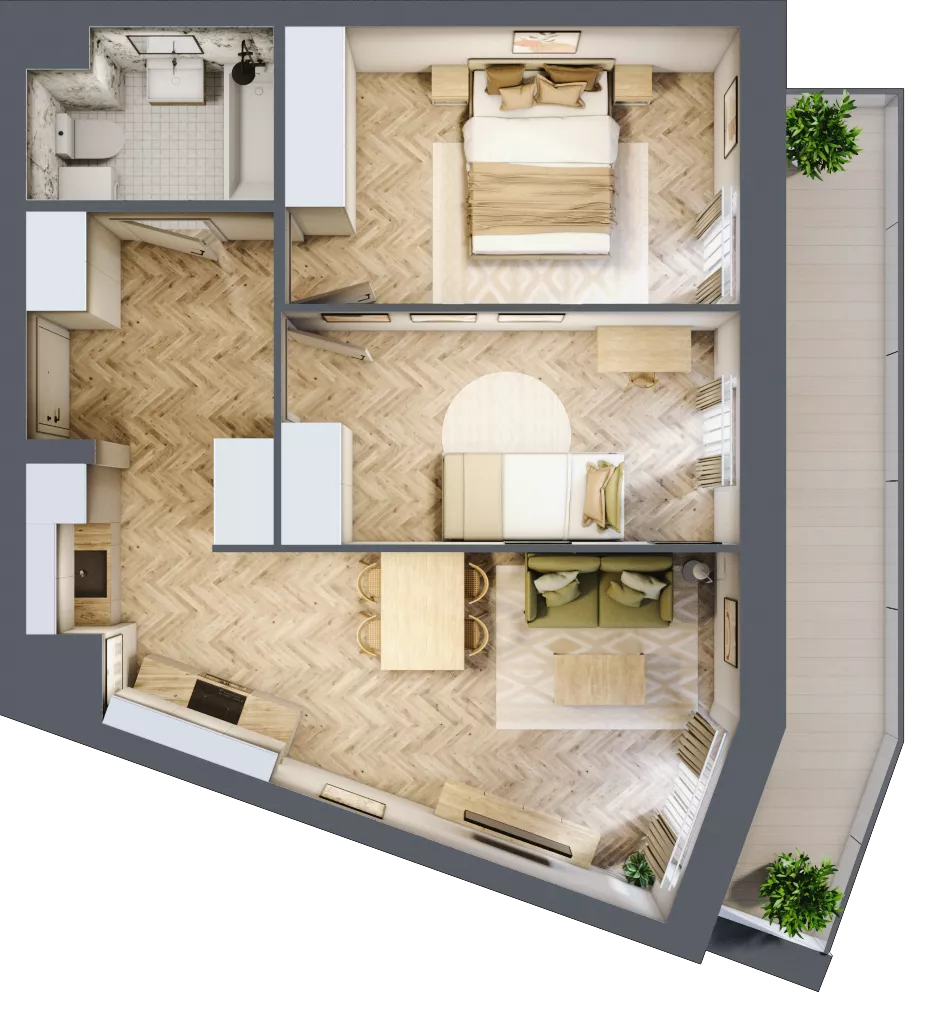 3 pokoje, mieszkanie 53,41 m², piętro 7, oferta nr 181, Nowy Czechów, Lublin, Czechów Południowy, ul. Kameralna 3