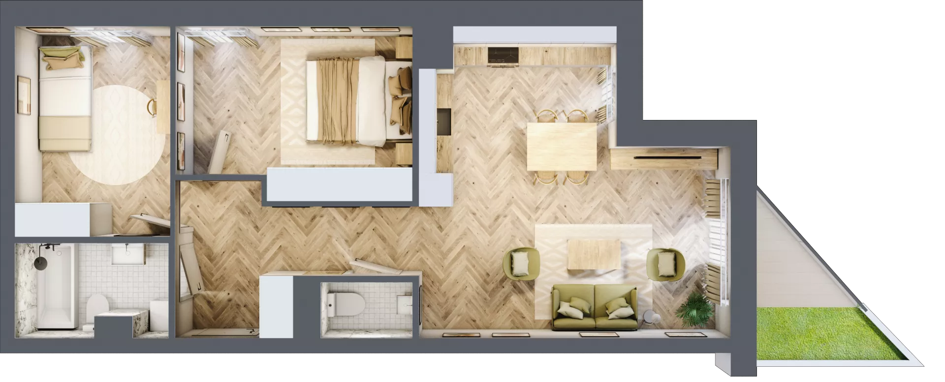 3 pokoje, mieszkanie 63,53 m², piętro 1, oferta nr 117, Nowy Czechów, Lublin, Czechów Południowy, ul. Kameralna 3