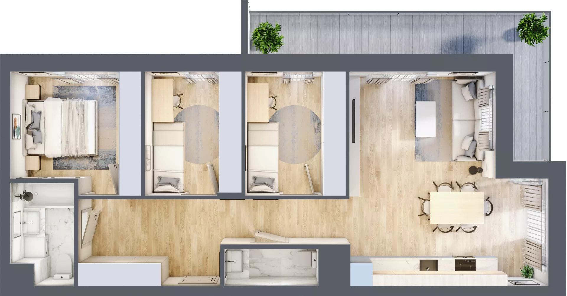 4 pokoje, mieszkanie 74,76 m², piętro 10, oferta nr 55/B7, Dzielnica Parkowa, Rzeszów, Słocina, ul. Ignacego Paderewskiego 47