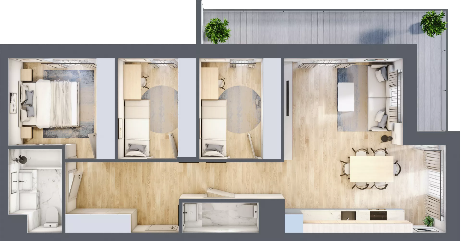 4 pokoje, mieszkanie 74,76 m², piętro 2, oferta nr 7/B7, Dzielnica Parkowa, Rzeszów, Słocina, ul. Ignacego Paderewskiego 47