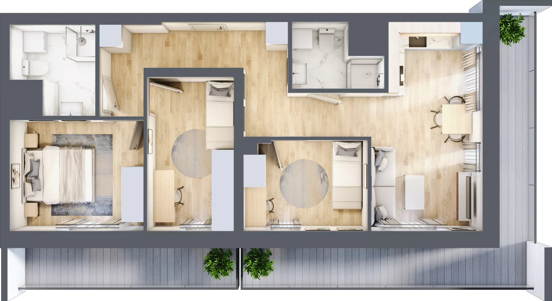 4 pokoje, mieszkanie 68,15 m², piętro 12, oferta nr 69/B7, Dzielnica Parkowa, Rzeszów, Słocina, ul. Ignacego Paderewskiego 47
