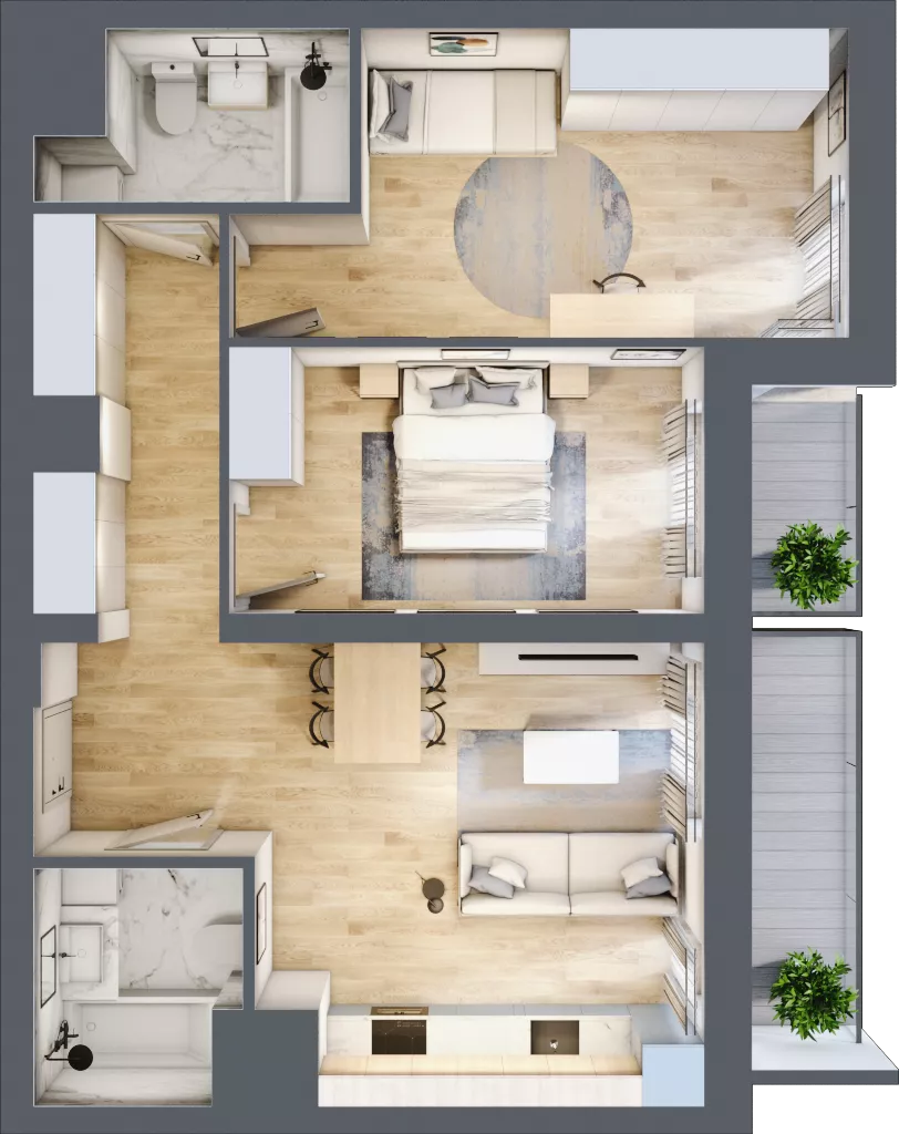 3 pokoje, mieszkanie 68,02 m², piętro 5, oferta nr 26/B7, Dzielnica Parkowa, Rzeszów, Słocina, ul. Ignacego Paderewskiego 47