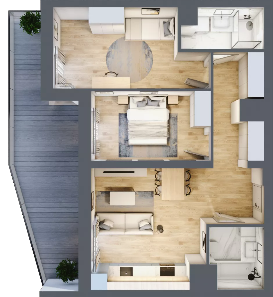 3 pokoje, mieszkanie 67,08 m², piętro 1, oferta nr 5/B7, Dzielnica Parkowa, Rzeszów, Słocina, ul. Ignacego Paderewskiego 47