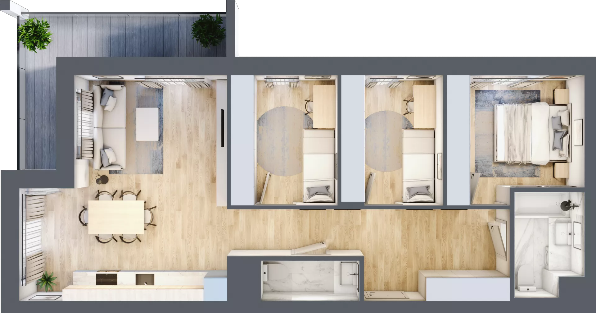 4 pokoje, mieszkanie 74,67 m², piętro 2, oferta nr 12/B8, Dzielnica Parkowa, Rzeszów, Słocina, ul. Ignacego Paderewskiego 47