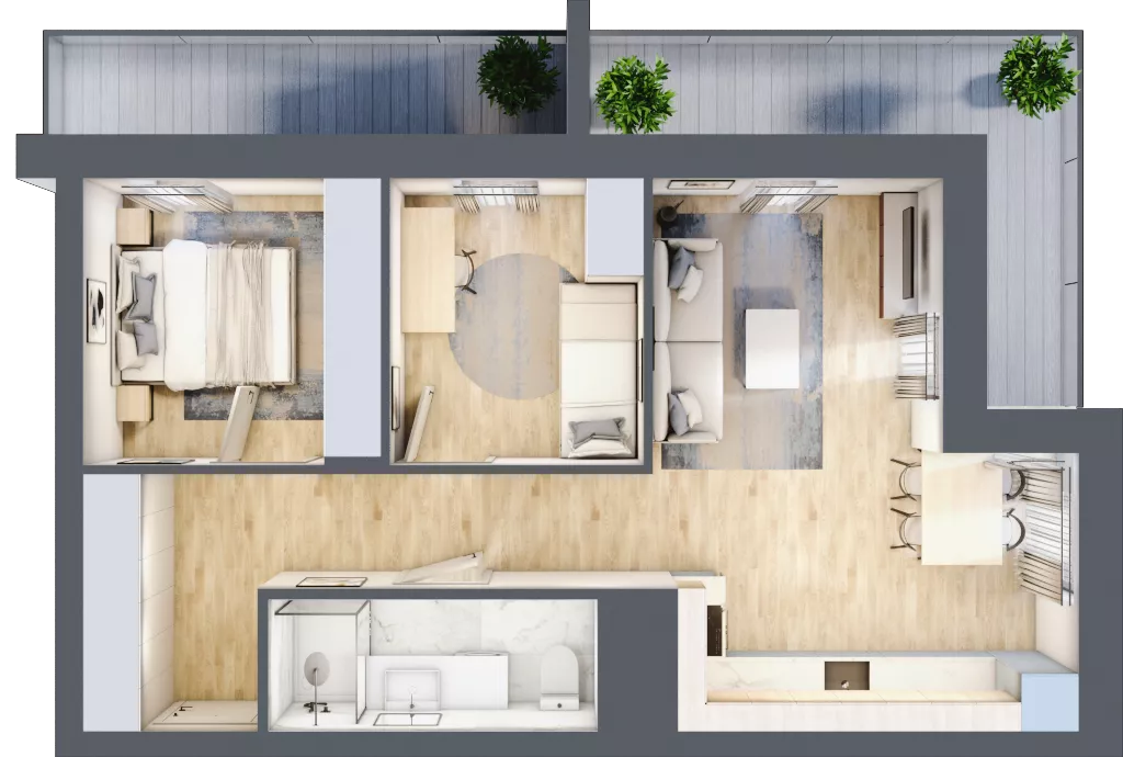 3 pokoje, mieszkanie 52,67 m², piętro 13, oferta nr 73/B8, Dzielnica Parkowa, Rzeszów, Słocina, ul. Ignacego Paderewskiego 47