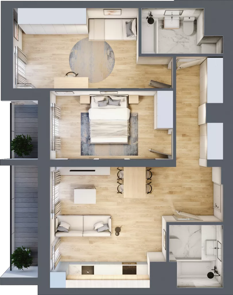 3 pokoje, mieszkanie 68,04 m², piętro 14, oferta nr 83/B8, Dzielnica Parkowa, Rzeszów, Słocina, ul. Ignacego Paderewskiego 47