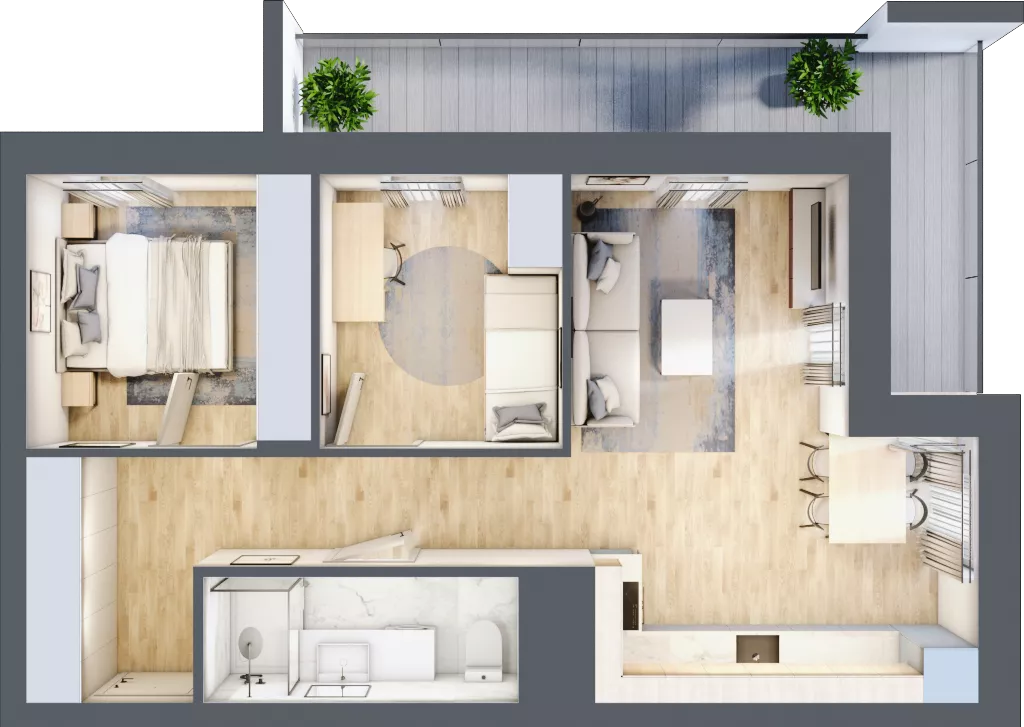 3 pokoje, mieszkanie 52,67 m², piętro 7, oferta nr 37/B8, Dzielnica Parkowa, Rzeszów, Słocina, ul. Ignacego Paderewskiego 47