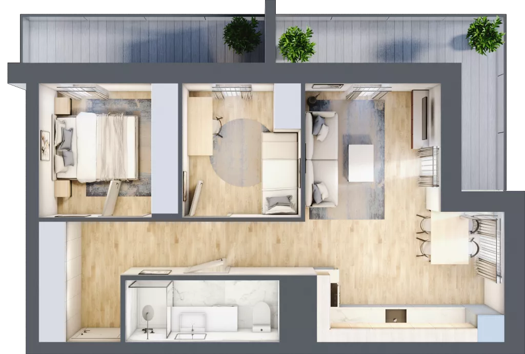 3 pokoje, mieszkanie 52,67 m², piętro 5, oferta nr 25/B8, Dzielnica Parkowa, Rzeszów, Słocina, ul. Ignacego Paderewskiego 47