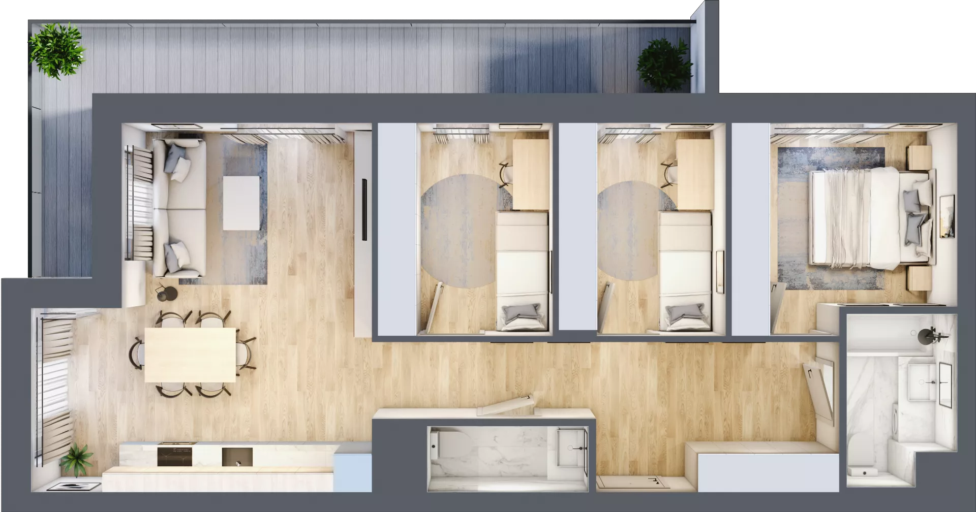 4 pokoje, mieszkanie 74,69 m², piętro 8, oferta nr 48/B8, Dzielnica Parkowa, Rzeszów, Słocina, ul. Ignacego Paderewskiego 47