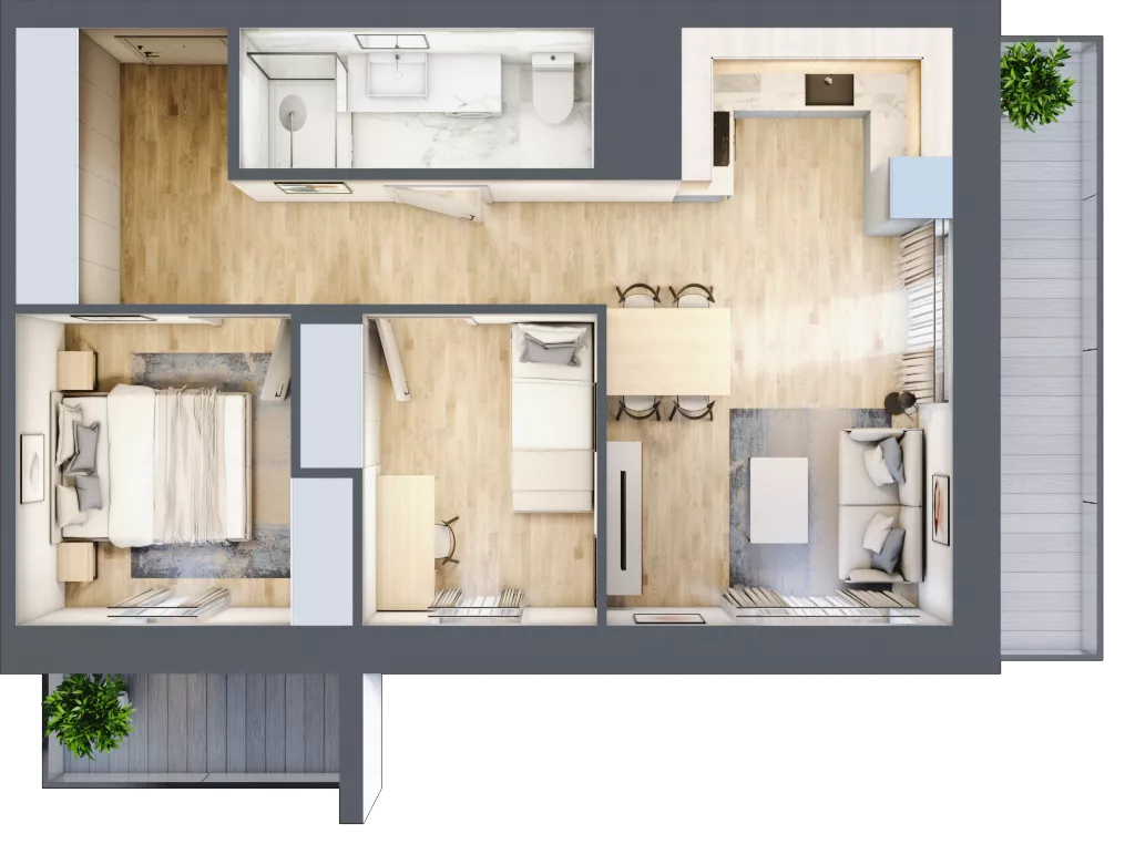 3 pokoje, mieszkanie 48,59 m², piętro 6, oferta nr 33/B8, Dzielnica Parkowa, Rzeszów, Słocina, ul. Ignacego Paderewskiego 47