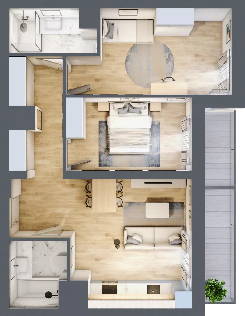 3 pokoje, mieszkanie 67,08 m², piętro 14, oferta nr 80/B8, Dzielnica Parkowa, Rzeszów, Słocina, ul. Ignacego Paderewskiego 47