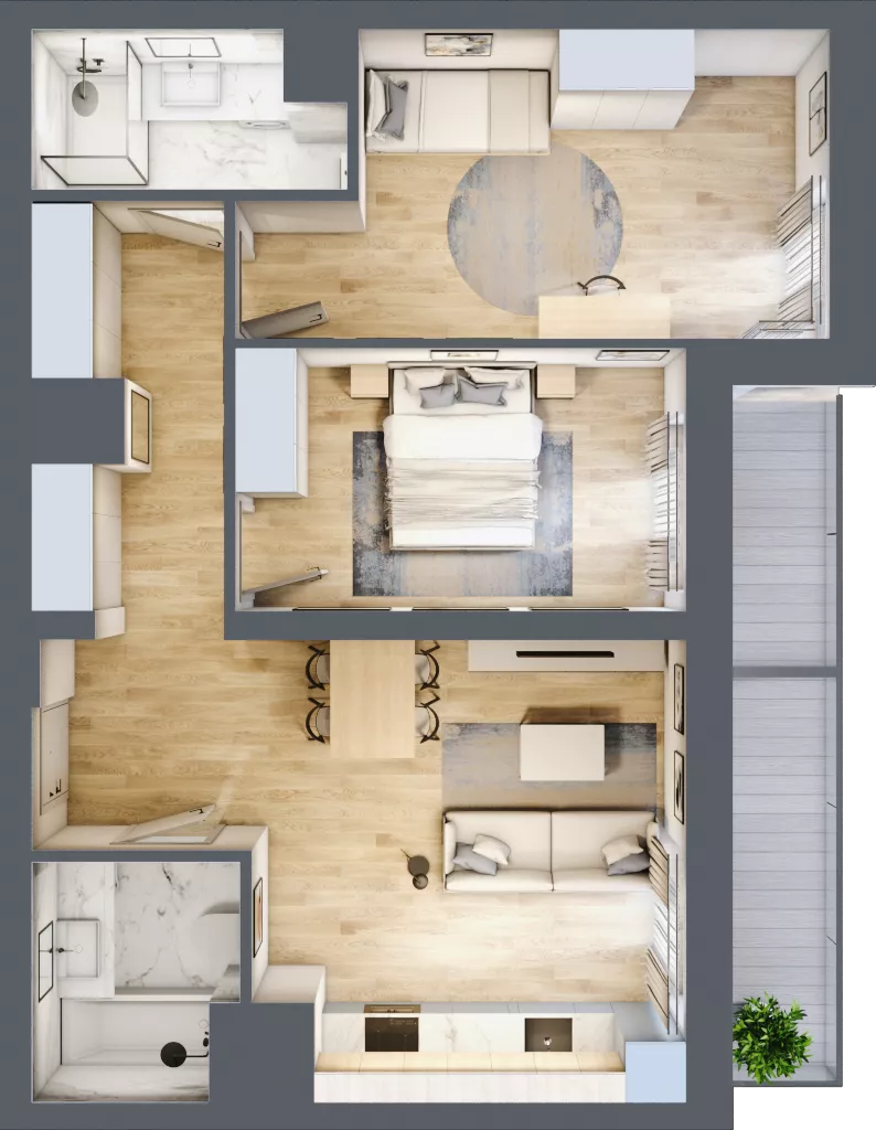 3 pokoje, mieszkanie 67,08 m², piętro 5, oferta nr 26/B8, Dzielnica Parkowa, Rzeszów, Słocina, ul. Ignacego Paderewskiego 47