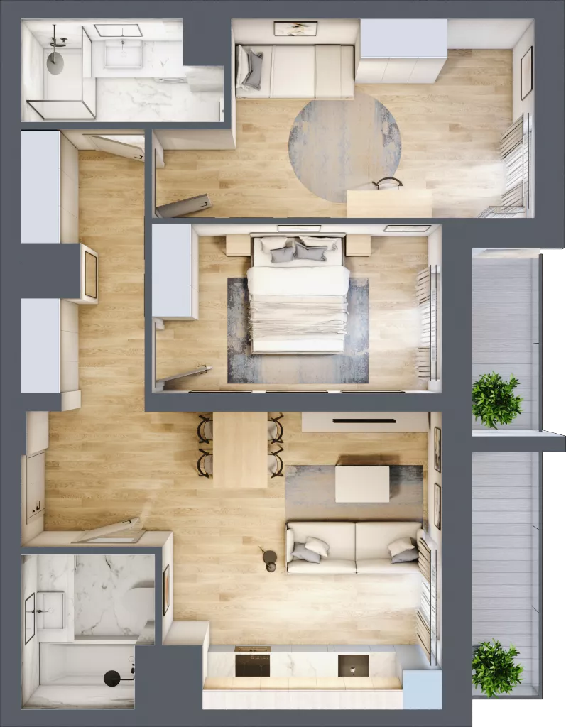 3 pokoje, mieszkanie 67,08 m², piętro 7, oferta nr 38/B8, Dzielnica Parkowa, Rzeszów, Słocina, ul. Ignacego Paderewskiego 47