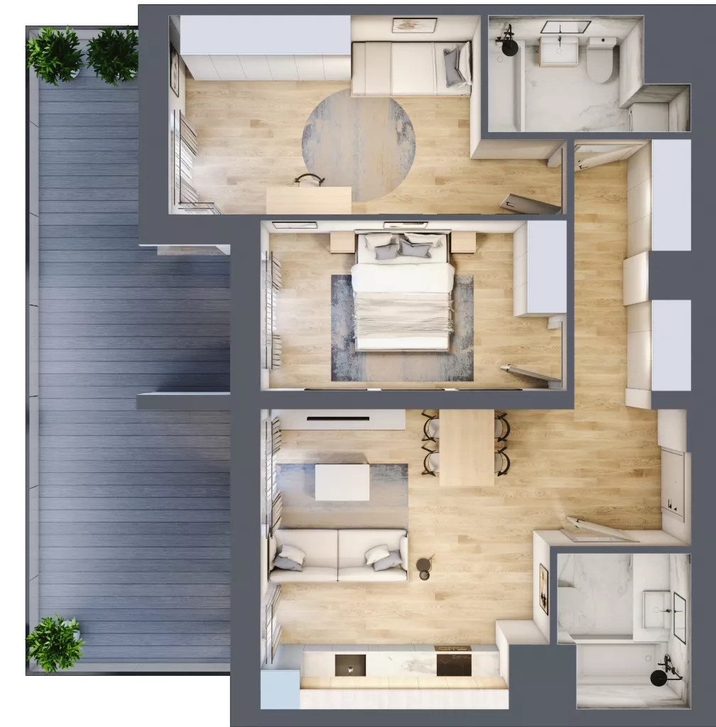 3 pokoje, mieszkanie 68,04 m², piętro 1, oferta nr 5/B8, Dzielnica Parkowa, Rzeszów, Słocina, ul. Ignacego Paderewskiego 47
