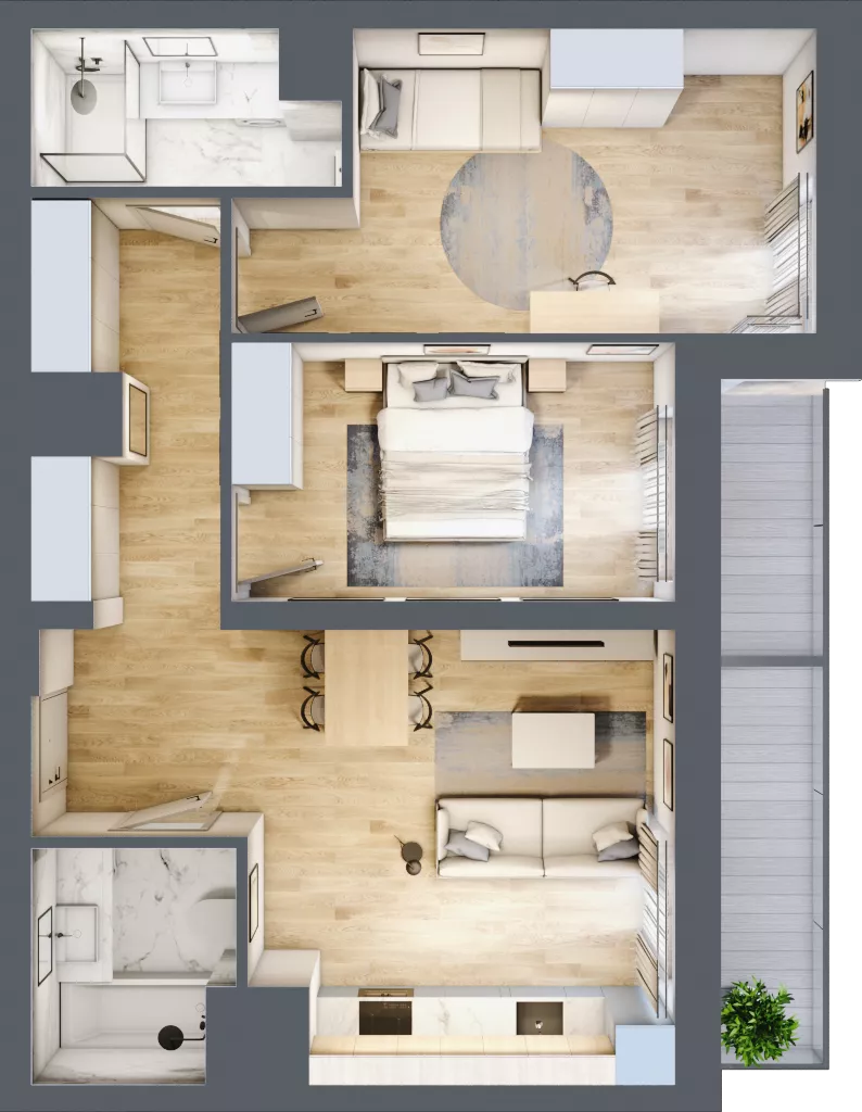3 pokoje, mieszkanie 67,08 m², piętro 10, oferta nr 56/B8, Dzielnica Parkowa, Rzeszów, Słocina, ul. Ignacego Paderewskiego 47
