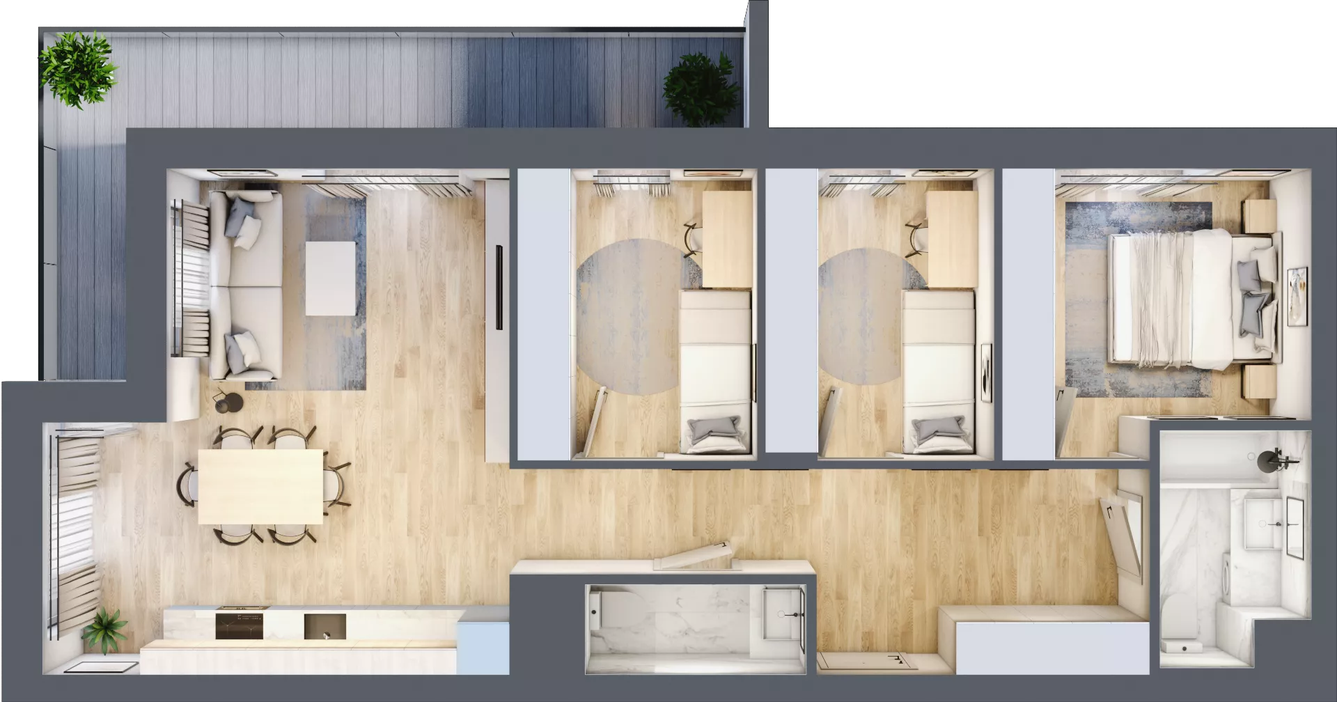 4 pokoje, mieszkanie 74,69 m², piętro 7, oferta nr 42/B8, Dzielnica Parkowa, Rzeszów, Słocina, ul. Ignacego Paderewskiego 47