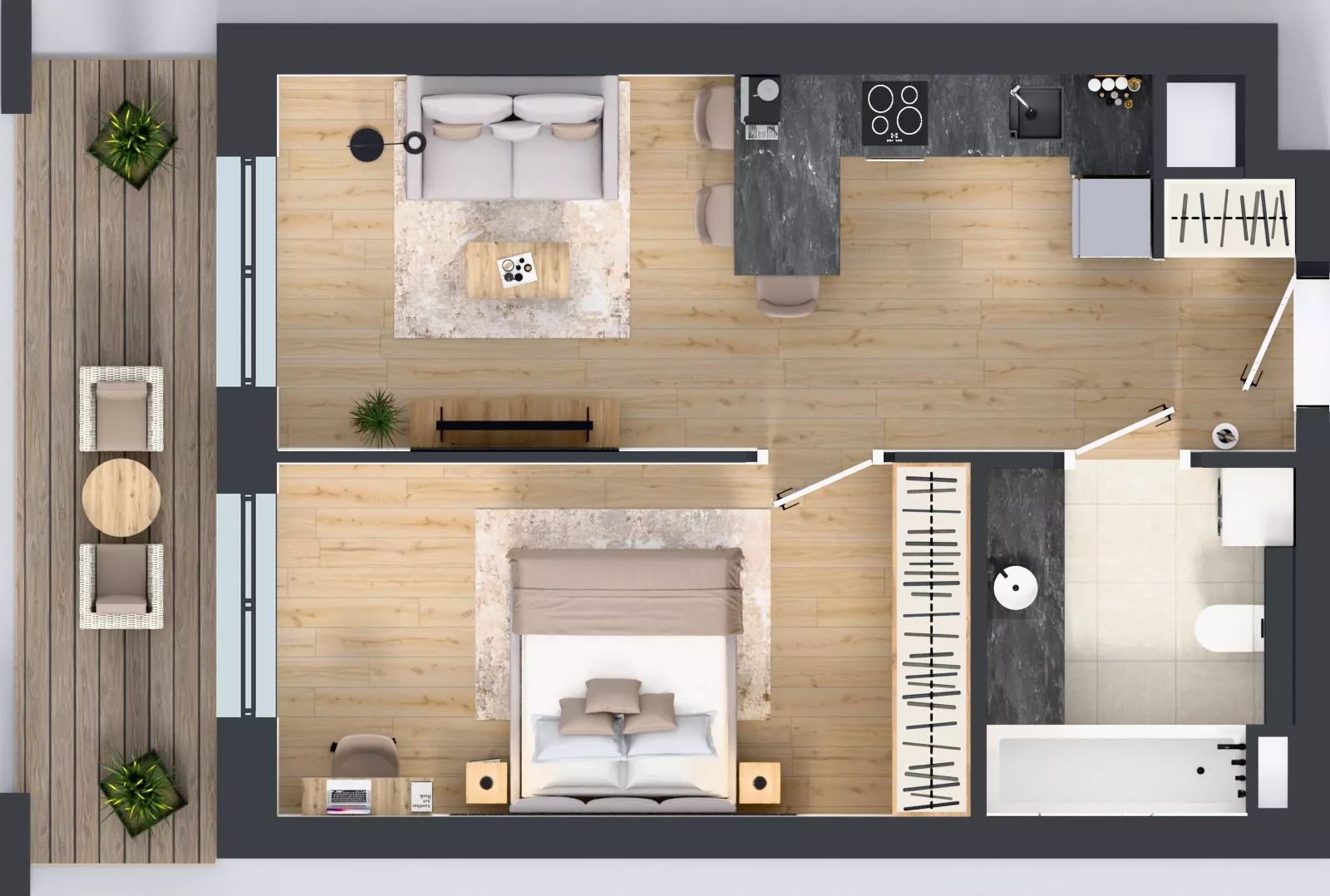 2 pokoje, mieszkanie 42,19 m², parter, oferta nr LM-006, Perspektywa Czechów, Lublin, Czechów Północny, ul. Wojtasa