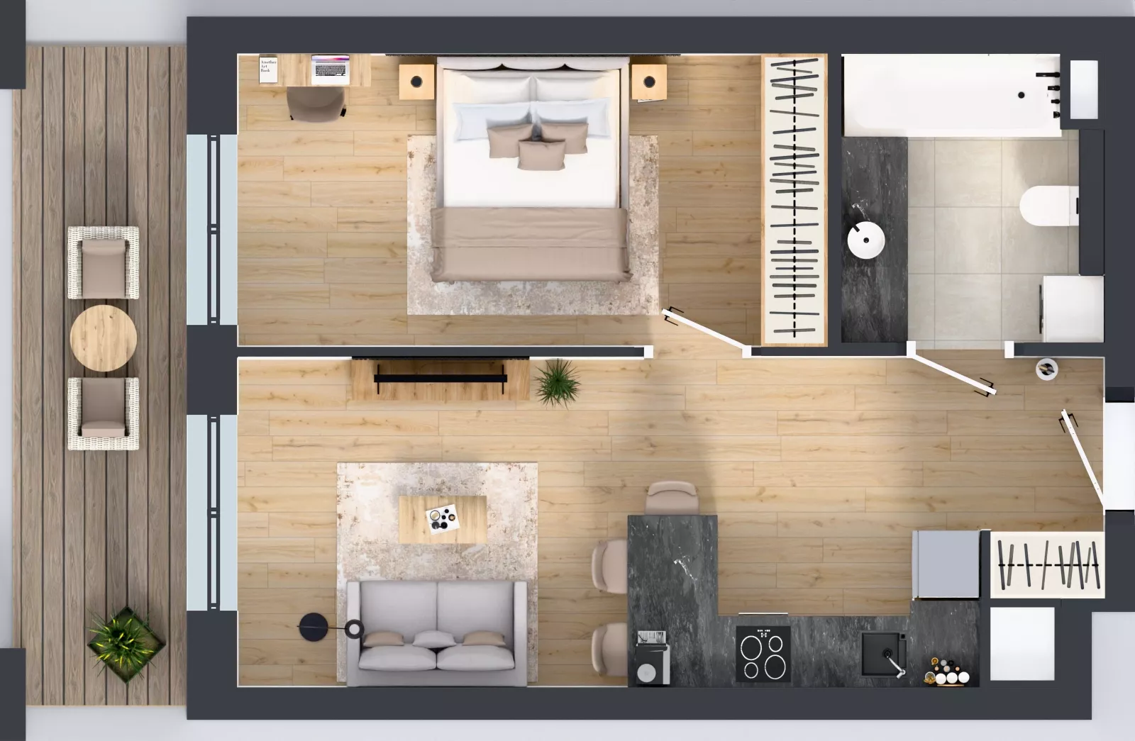 2 pokoje, mieszkanie 42,01 m², parter, oferta nr LM-007, Perspektywa Czechów, Lublin, Czechów Północny, ul. Wojtasa
