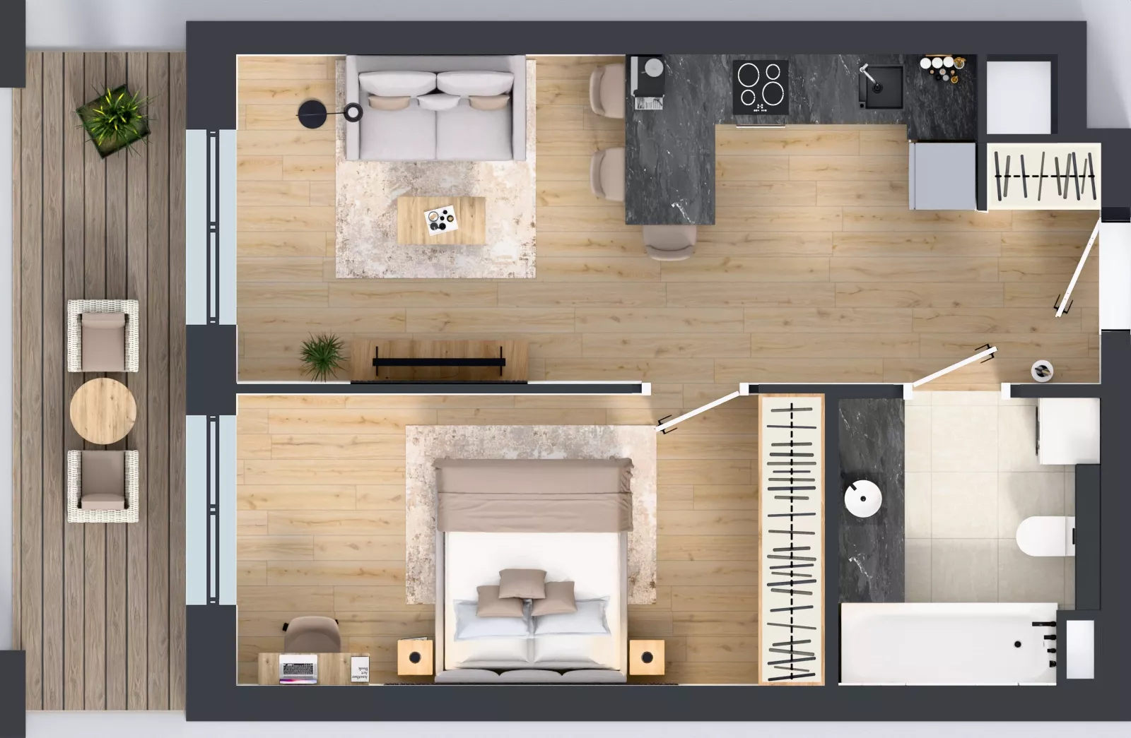2 pokoje, mieszkanie 42,01 m², parter, oferta nr LM-008, Perspektywa Czechów, Lublin, Czechów Północny, ul. Wojtasa